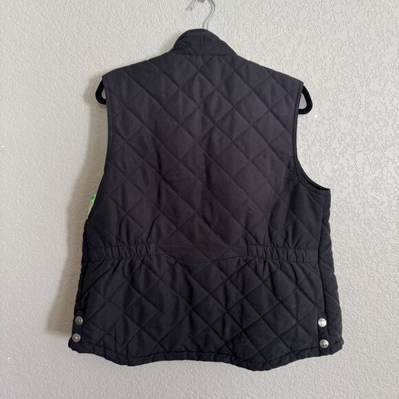 Dover Black Quilted Vest L Womens‎ Snap Zip Front Sleeveless Puffer - Picture 3 of 4